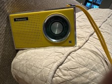 vintage panasonic transistor radio yellow not tested picture