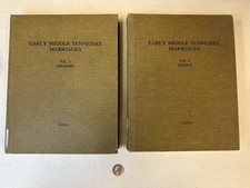 1988 Early Middle Tennessee Marriages Sistler 2 Vol Set Grooms Brides Genealogy picture