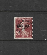 France Precancels: Postes France 1906-1937 Sower #166; 20c Brown; 'ANNULE'; MH picture