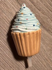 Nora Fleming A62 Confetti Cupcake Mini Retired Rare Blue Sprinkles Birthday HTF picture