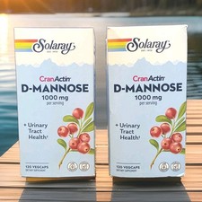 Solaray D-Mannose Cran Extract 1000mg Urinary Tract Health 120 Veg Cap 2 Pack picture