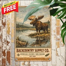 Moose Wetland Wildlife Metal Sign Vintage Nature Landscape Decor Plaque 8x12 picture