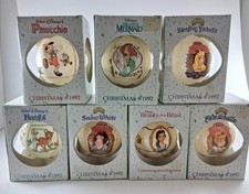 Vtg. 1992 Walt Disney's Christmas Ornaments - Pinocchio, Snow White, Cinderella picture