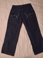 Vtg 5ive Jungle & Co Baggy Jeans Mens 34 Dark Wash Embroidered Y2K Hip Hop Skate picture