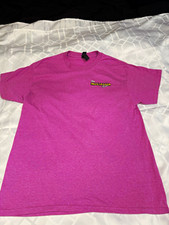 Gildan Heavy Cotton Purple Space Invaders Graphic Crew Neck T-Shirt L picture