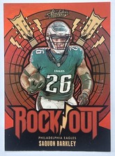Panini 2024 Absolute Football Saquon Barkley Eagles Rock Out RO-SBY Orange /75 picture