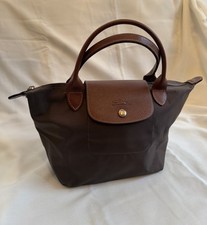 Longchamp Medium Handbag Mocha Brown With Brown Leather  Straps picture