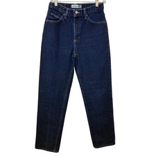 Vintage Evan-Picone Denim High Waisted Straight Leg Jeans Dark Wash 90s Rigid 6 picture