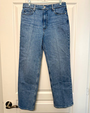 PAIGE Women's Jeans Blue Medium Wash Denim, Size 30, Straight Fit, 5-Pocket picture