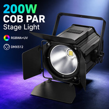 1/2/4PCS 200W COB PAR Stage Light RGBWA+UV DMX Sound Activated DJ Wedding picture