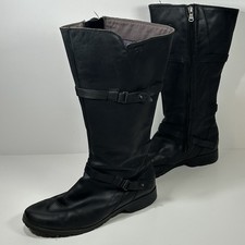 Teva De La Vina Tall Boots Womens 9.5 Black Leather Riding Waterproof Outdoor picture
