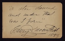 Fanny Davenport Actress Autograph 1881 for Martha Ford John T. Ford Family picture
