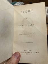 John G. Saxe Poems Twenty-sixth Ed Illustrated Hardcover Ticknor & Fields 1864 picture
