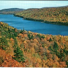 1957 Ontonagon Lake of the Clouds Huron Mountains Postcard Michigan Fall Foliage picture