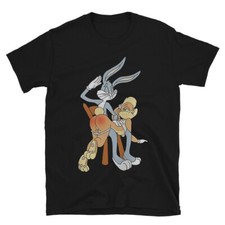 Bugs Bunny Spanking Lola Bunny Rabbit Cartoon Spoof Gift Vintage Men's T Shirt picture