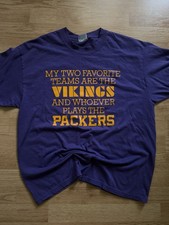Vintage 90s Minnesota Vikings Trash Talk T-Shirt Large Hanes Heavyweight 50/50 picture