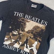 90s VTG The Beatles Abbey Road Graphic Shirt Mens L Black The Roxx Single Stitch picture