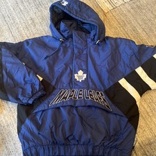 NHL Toronto Maple Leafs Vintage Starter Pullover Jacket Men Size L Hockey Auth picture