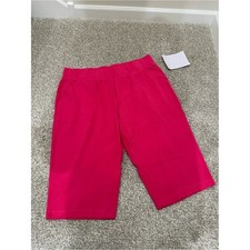 Women's Christopher & Banks Hot Pink Slim Leg Pull on Bermuda Shorts picture