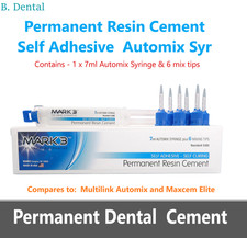Mark3 Permanent Resin Cement, Self Adhesive 7 ml Automix Syringe w/6 Tips USA picture