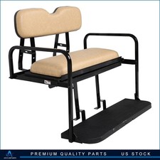 Rear Flip Seat Kit Fits EZGO TXT Golf Cart with Tan Cushions (1994.5 & Up) picture