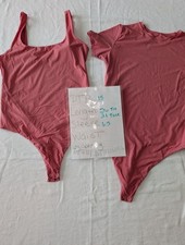 Auden Luxury Collection Womens Large Bodysuit Bundle 2 Pink Stretch Tops picture