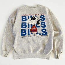 90s Reprint Buffalo Bills NFL Ash Color Crewneck SweatShirt vtg RM0149 picture