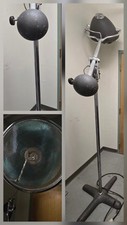 Large 9' Antique Industrial Surgical Light Chrome & Gray  In Original Condition  picture