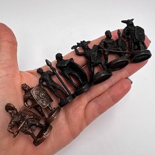 Vintage Bronze Roman Gallic War Soldiers 1980s Set of 7 Mini Figures Gift picture