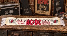 Vintage 1986 AC/DC Fly On The Wall European Tour Concert Scarf Banner Rare White picture