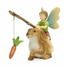 Marshall Home & Garden Fairy Garden Woodland Knoll, Fairy Riding Bunny picture