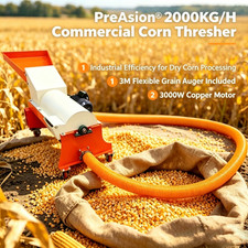 2000KG/H Electric Dry Corn Thresher, 220V Dry Corn Sheller with 3M Grain Auger picture
