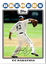 C.C. Sabathia Topps Update & Highlights Base 2008 UH300 NM picture