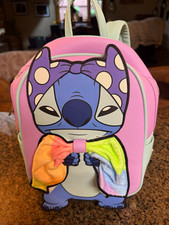Loungefly Mini Backpack Disney Lilo & Stitch Stitch Pink Blue White picture