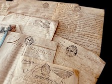 VELLUM MANUSCRIPT from 1700s - Authentic Stamped & Signed Document on Parchment picture