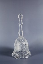 Vintage Clear Crystal Glass Bell – Ornate Floral Cut Design picture