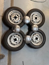 Vintage Austin-Healey Rims Wheels /Tires and AH Hubcaps - Set of 4 Bugeye Sprit picture