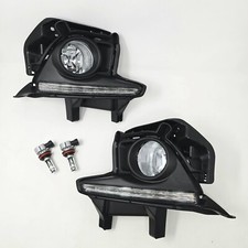 For 2014-2016 TY Highlander Clear LED Fog Lights Set w/ White Amber DRL Bezel picture