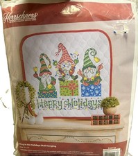 Herrschners “Ring in the Holidays” Cross Stitch Wall Kit Christmas Gnomes – New picture