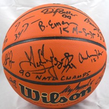 1989-90 UNLV Champions Autographed NCAA Wilson Basketball - Beckett W Hologram picture