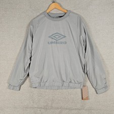 NWT Umbro Reversible Pullover Jacket Men's S Gray Graphic Tech Crewneck Sport picture
