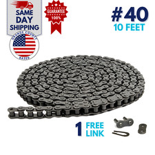 #40 Roller Chain 10 Feet with 1 Connecting Link picture