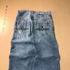 Grail Southpole Baggy Jeans 34 Blue/Gray Y2K Hip Hop Skate Wide Leg Distressed picture