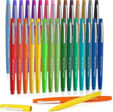 30 Colors Felt Tip Pens, Medium Point Assorted Markers Pens For Journaling, picture