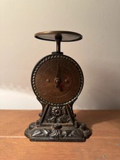Gorgeous antique C1900 cast iron & copper salter sunflower scales picture