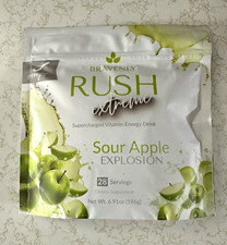 Bravenly RUSH Extreme Sour Apple Energy Drink Mix Powder, 28 Servings picture