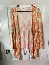 Chicos Orange Open Front Women's Cardigan picture
