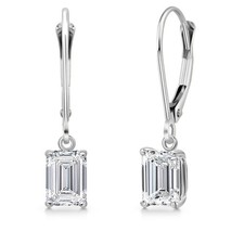 1.40 Cttw Lab Grown Diamond Dangle Earrings for Women | 14K White Gold | picture