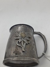 German WWII silver plated cup edelweiss mountain division Friedrich Breith picture
