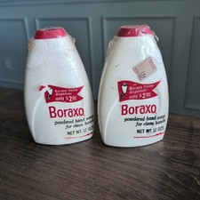 2 Vintage Boraxo Powdered Hand Soap 12 oz 1964 Sealed NOS Plastic Discontinued picture